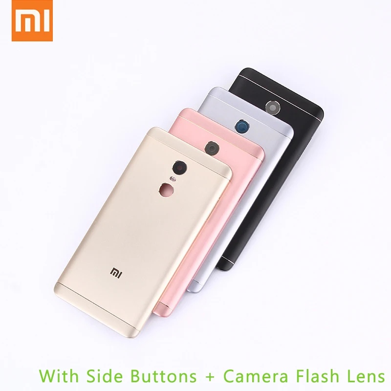 Original Xiaomi Redmi Note 4X 32GB(Snapdragon 625) Spare Parts Back Battery Cover + Side Buttons Camera Flash Lens Replacement |