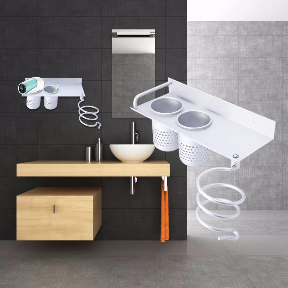 Multi-function Bathroom Shelf Storage Wall Mounted Rack Space Organizer Holder Hairdryer Toothbrush Toilet Aluminum Shelf