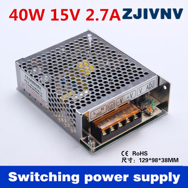 (S-40-15) ac dc импульсные источники питания SMPS 40W 15В 2.8a адаптер трансформатор AC 110В-220В к