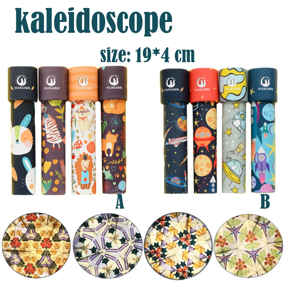 

Toy kids 20cm Large paper Scalable Rotating Kaleidoscopes Extended Rotation Adjustable Fancy Colored World Baby Toy Children