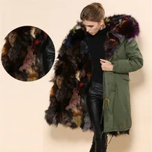 Итальянский дизайн, теплое модное женское пальто из натурального меха, много зимних меховых длинных курток, парка из лисьего меха с лисьим воротником