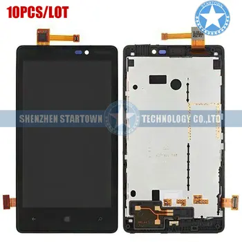 

10pcs/lot Replacement LCD Display Touch Screen Digitizer+Frame Assembly for Nokia Lumia 820 Black