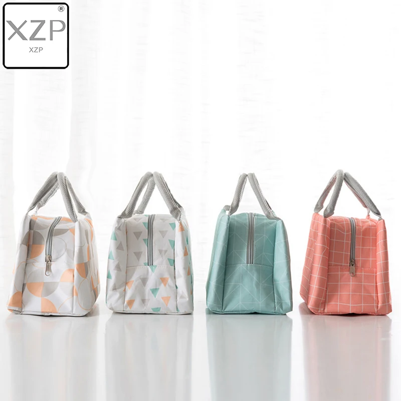 

XZP PACGOTH Geometric Leisure Bags Tote Lunch Bags Oxford Portable Simple Style Women Cooker's Thermal Convenient Lunch Bags