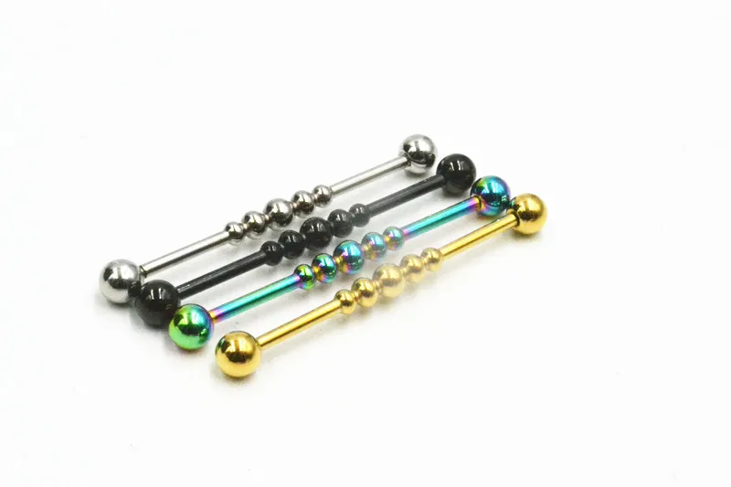 

Lot 50pcs Free Shippment 14g Industrial Barbell Ear Long Barbells Ear Piercing 38MM