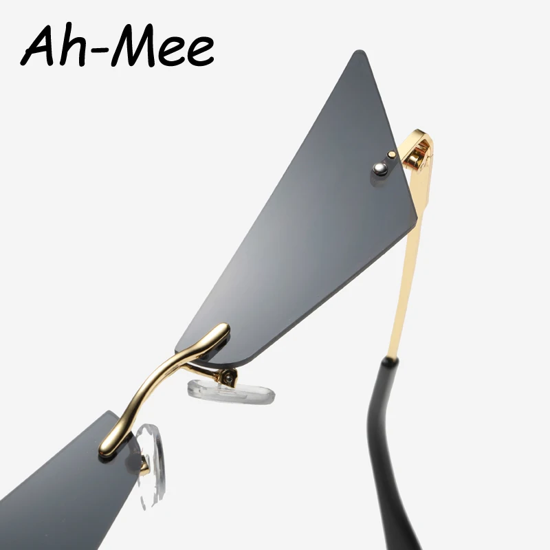 Sunglasses Women Men Rimless Small Cat Eye Sun Glasses 2019 Brand Designer Narrow Cateye Mirror Shades Female Streetwear