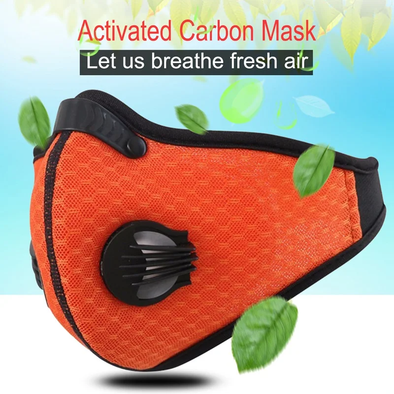 

Outdoor Anti-Dust Half Face Mask Breathable Ski Mask with Activated Carbon for Riding & Cycling Orange #8