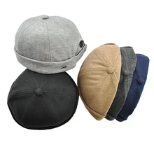 Men Women Skullcap Beanie Worker Sailorcap Rolled Cuff Retro Brimless Outfit Hat Men Women Skullcap Beanie Worker Sailorcap Rolled Cuff Retro Brimless Outfit Hat