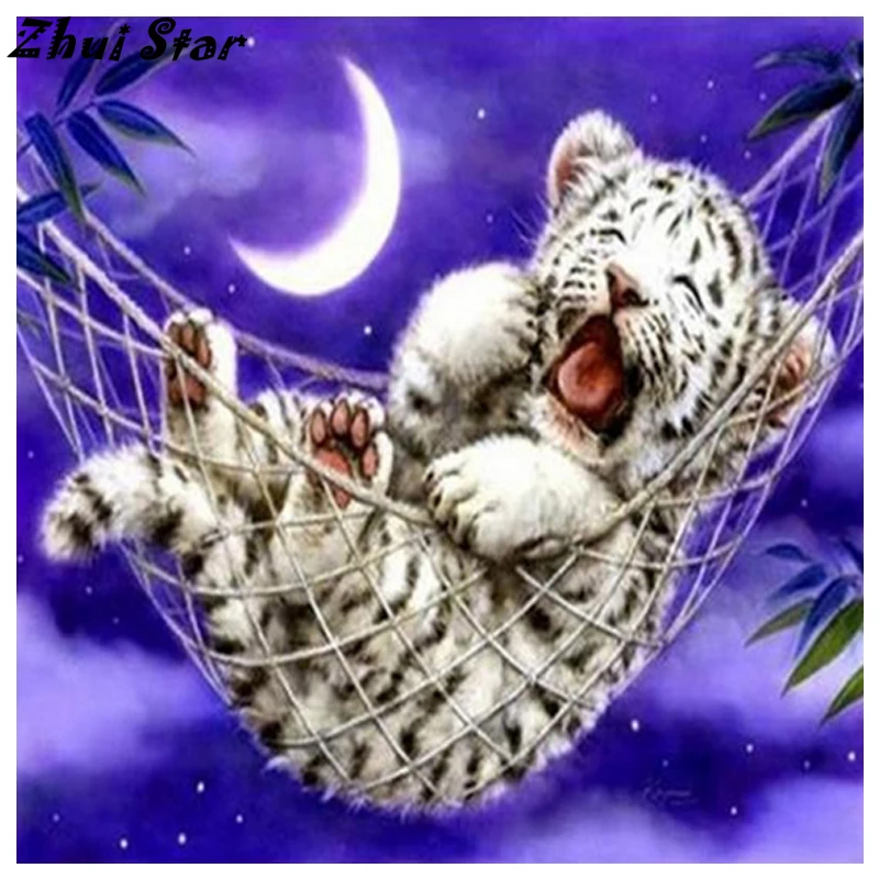 

NEW 5D DIY Diamond Painting Little Tiger Embroidery Diamond Painting Cross Stitch Rhinestone Mosaic Painting Home Decor FC318