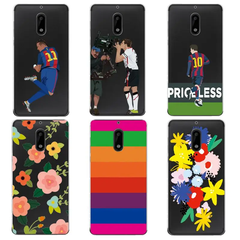 

Flora Coque Soft Clear TPU Phone Case For Nokia3 5 6 8 N540 N640 N535 N830 Strip Flower Soccer Printed Cute Cover Free Shipping