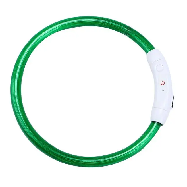 Перезаряжаемые USB Водонепроницаемый Светодиодный проблесковый Светлая повязка безопасность домашних животных, собак воротник fe27 леверт - Цвет: Green