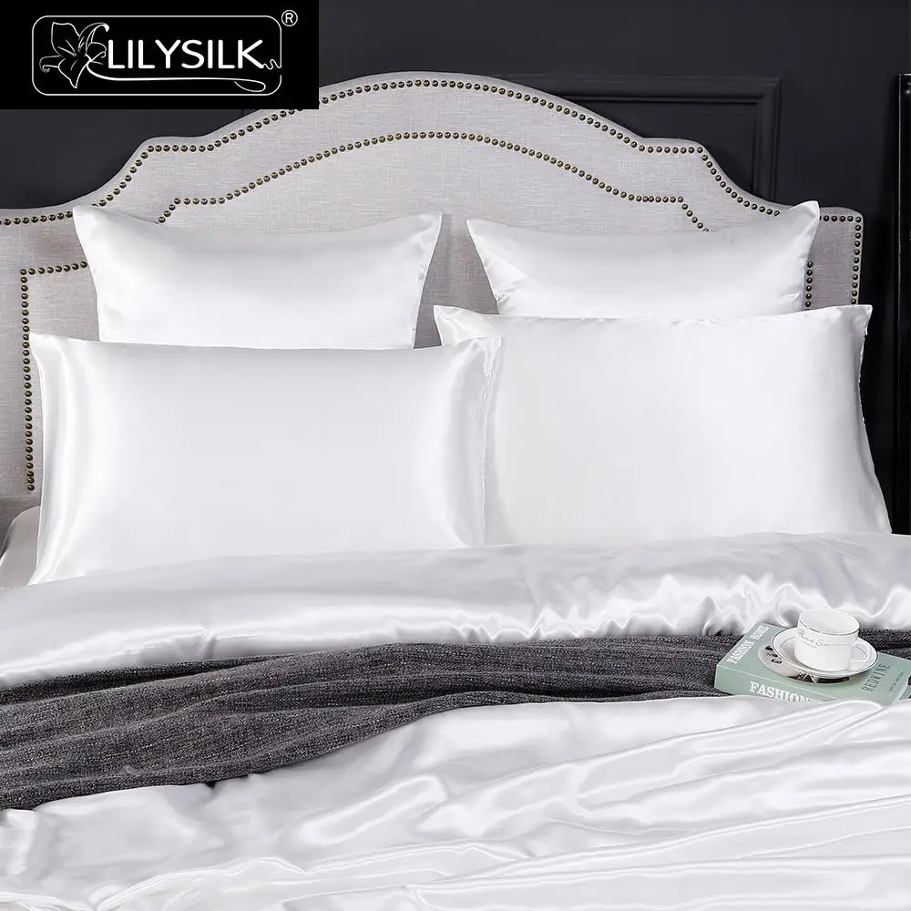 

LilySilk Pillowcase Satin Hair With Hidden Zipper Terse White 1 piece For Women Men Kids Girls Free shipping