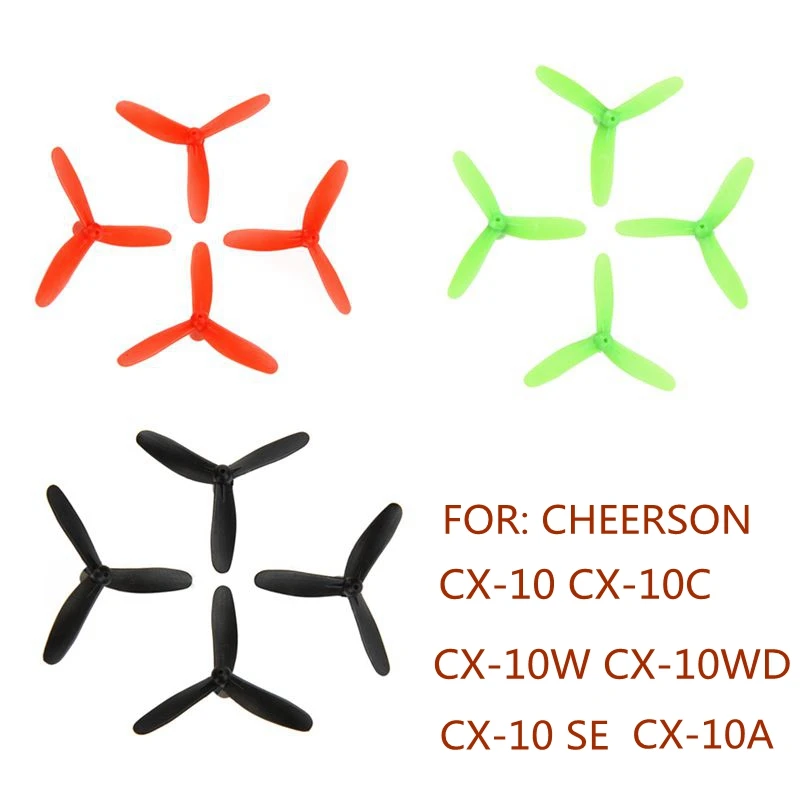 3 лист пропеллеры для Cheerson Cx 10 10a 10c 10w 10wd 10SE пропеллер Rc Quadcopter Наборы дрона с