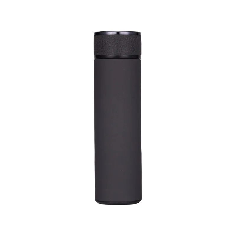MOM'S HAND 304 Вакуумный термос из нержавеющей стали 500 мл Высокое качество кожаный чехол бизнес бутылка для горячей воды - Цвет: darkgray