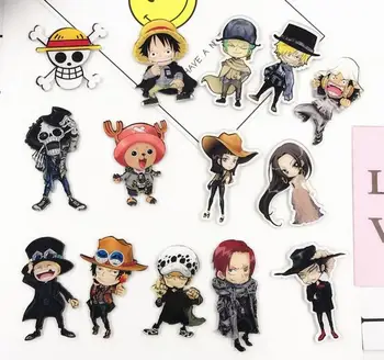 

New 20pcs Cartoon Japanese Anime ONE PIECE Acrylic Brooch Button Pin DIY Gift Y-207