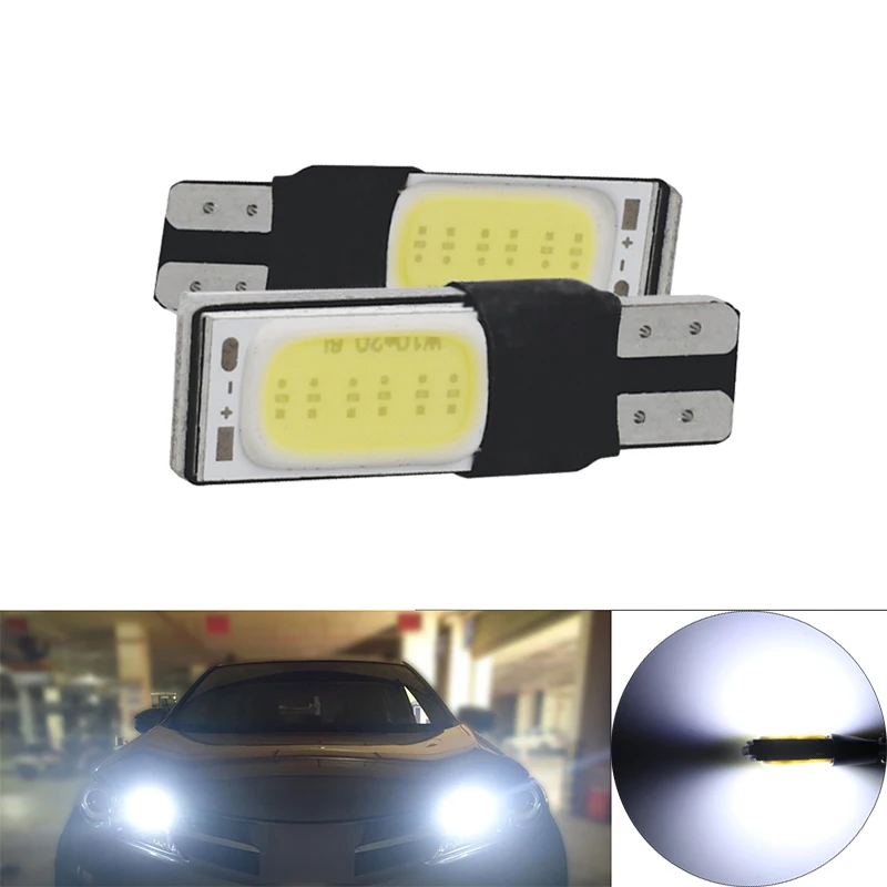 2x Автомобильный светодиодный сигнал T10 W5W COB Canbus автомобильная Внутренняя