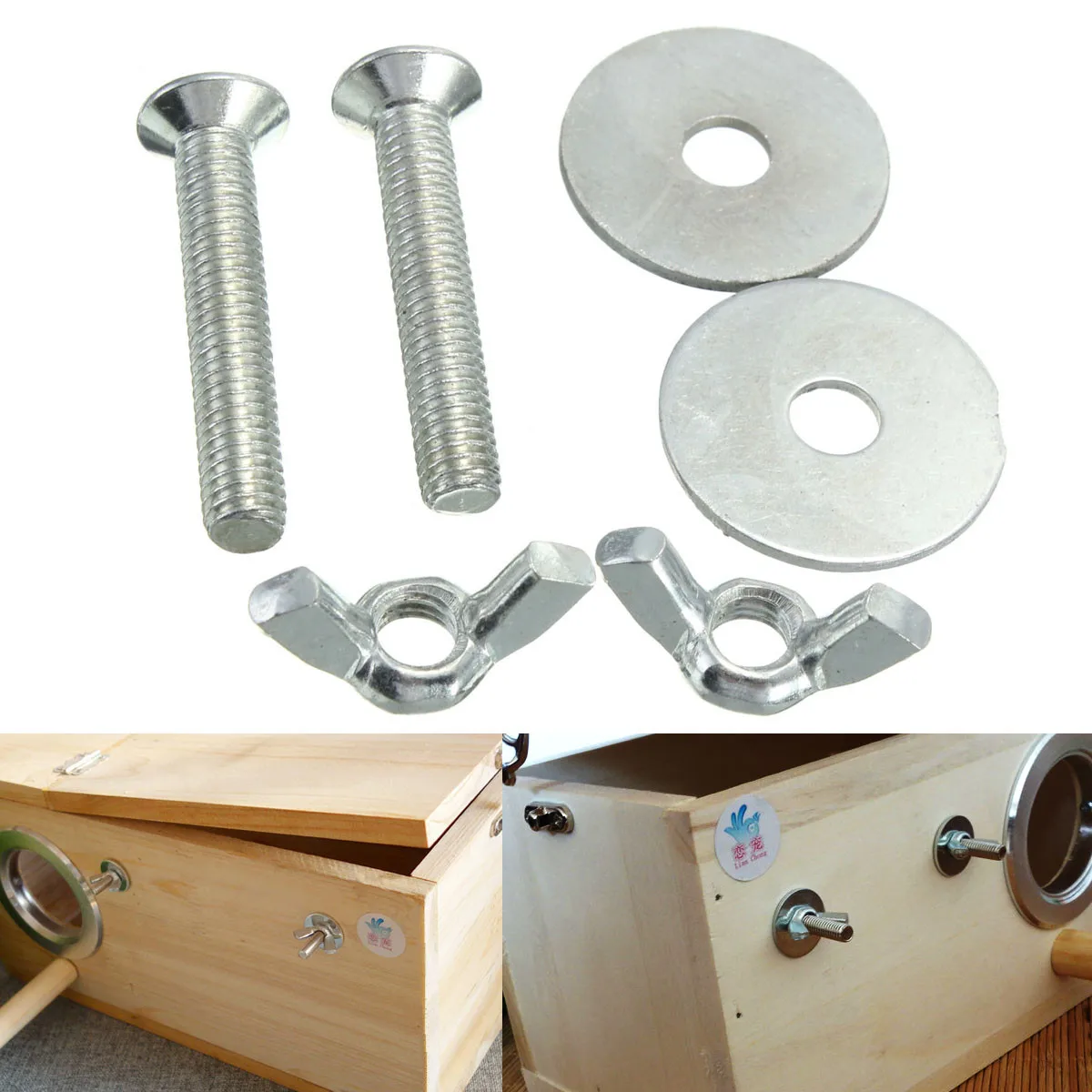 

Retaining Screw Fitting Screws for Bird Nesting Lock Anti-bite Ring House Cages Parrot Breeding Box