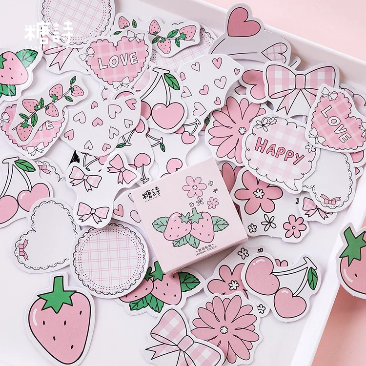 

Mini Strawberry Bullet Journal Decorative Washi Stickers Scrapbooking Sticker Label Diary Stationery Album Stickers