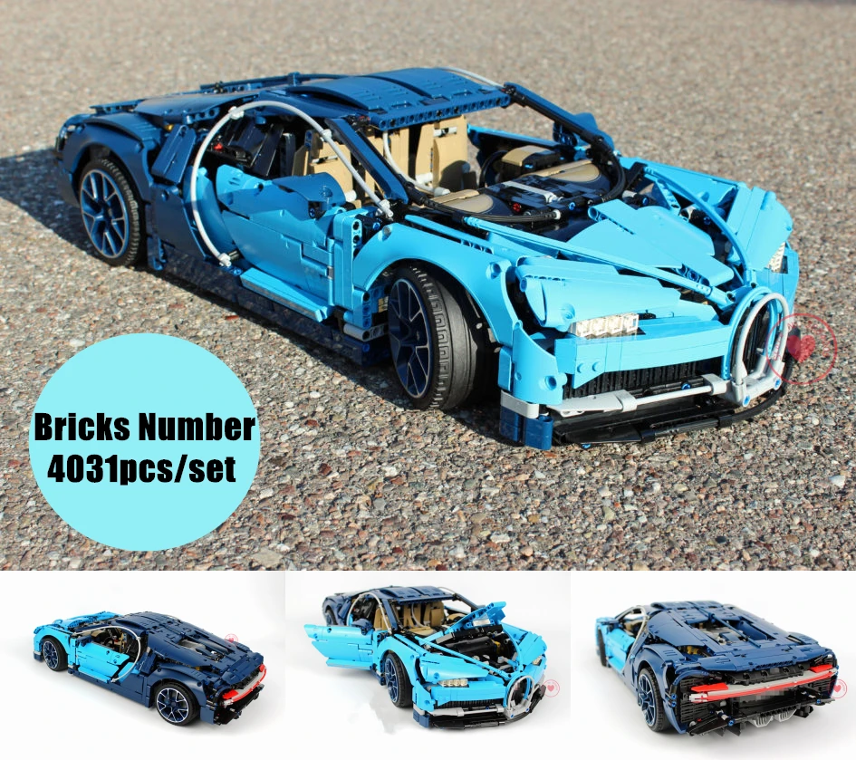 

New Technic series Blue Car chiron fit legoings technic racing car city Building Blocks Bricks Kids 42083 Gift kid diy toys boy