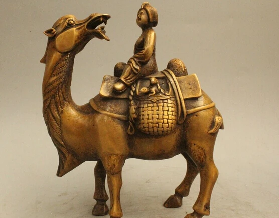 

Details about 8" Old Chinese Bronze Belle Girl Ride camel ship of the desert Statue Sculpture R0715 (B0413)