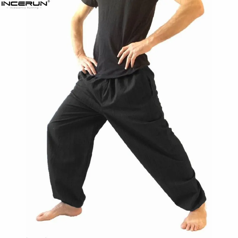 Aliexpress.com : Buy INCERUN 5XL Cotton Men Wide Leg Loose Pants Long ...