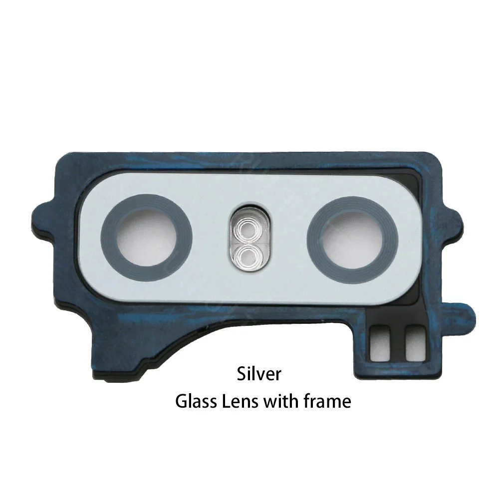 RUIHUITE задняя крышка для объектива камеры и рамка для вспышки камеры для LG G6 - Цвет: Frame Silver Gray