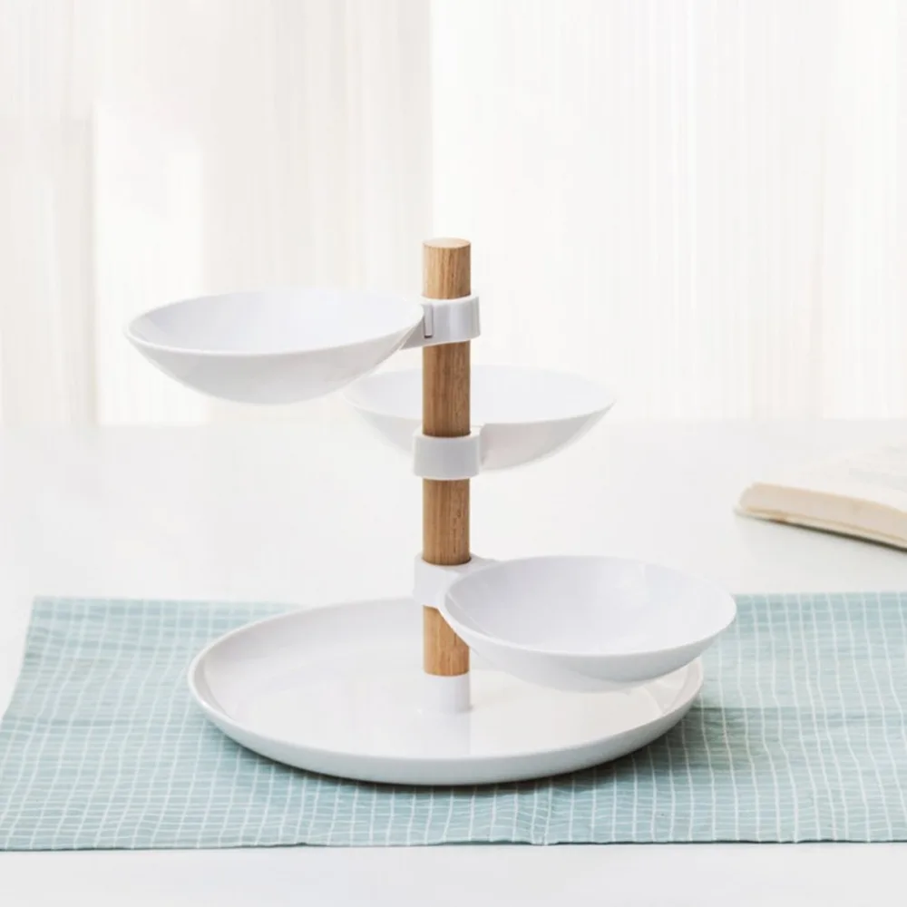 

Japanese-style detachable Fruit Dish Snacks Nut Melon Seeds Bowl 4 Layers Candy Plate Peels Shells Storage Home Tools
