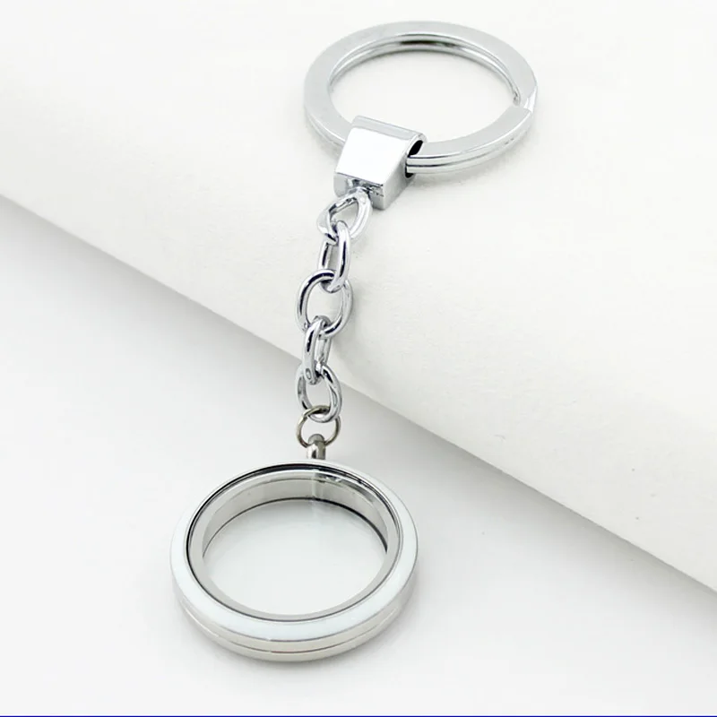 Hot selling floating locket keychain stainless steel screw enamel