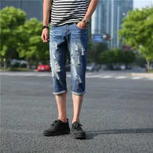 Новые джинсы короткие мужские джинсовые мужские тонкие мужские хлопковые мужские шорты masculino
