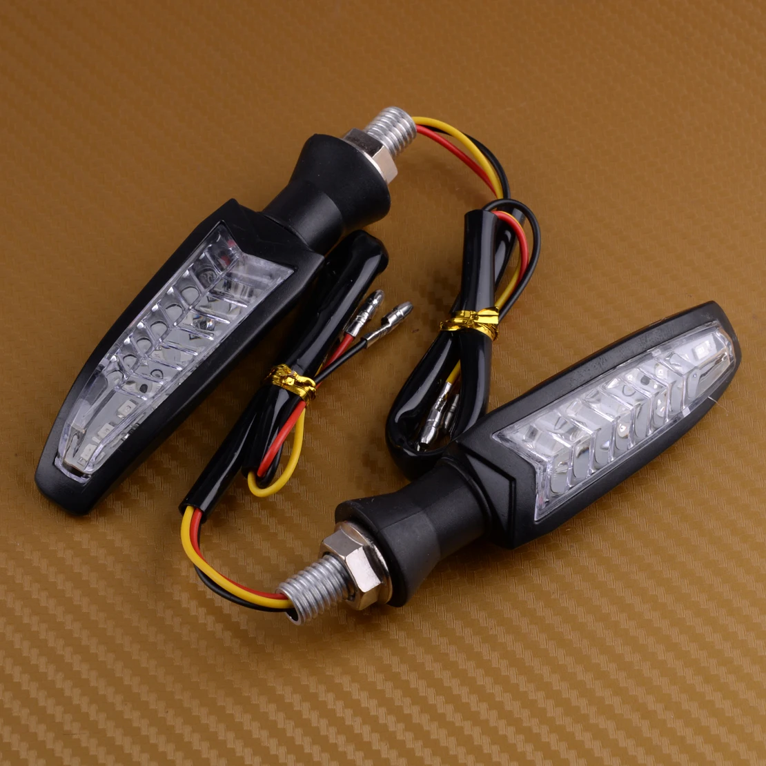 CITALL 2pcs 12V Motorcycle LED Flowing Turn Signal Indicator Running