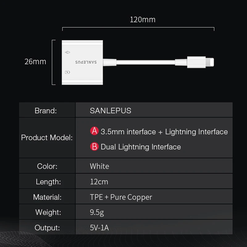 Адаптер для гарнитуры и зарядного устройства Lightning на 3 5 мм наушники Jack аудио