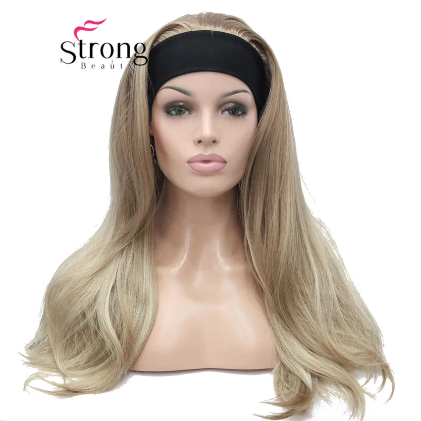 StrongBeauty 22 &quotдлинный прямой блонд синтетический парик с головной повязкой парики|