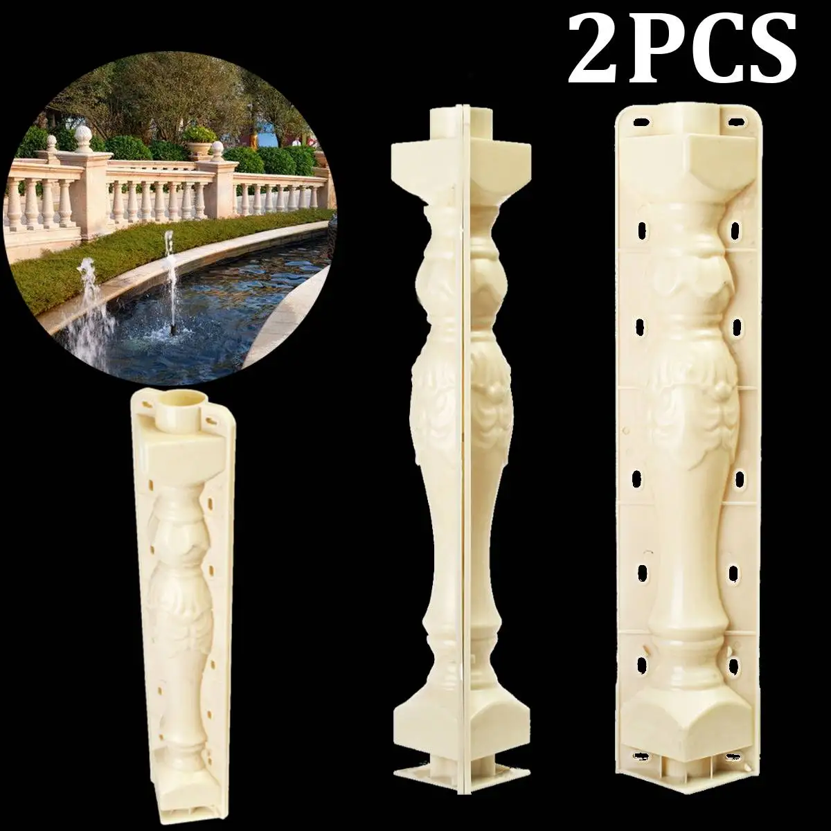 

70*18cm Roman Column Mold Fence Cement Mold Balcony Garden Stair Railing Plaster Concrete Cement Mold Building paving mold