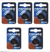 Lot de 5 batteries bouton suisse 2016 renata CR2016, pour montres, 3 v, télécommande, jouet, voiture, livraison gratuite