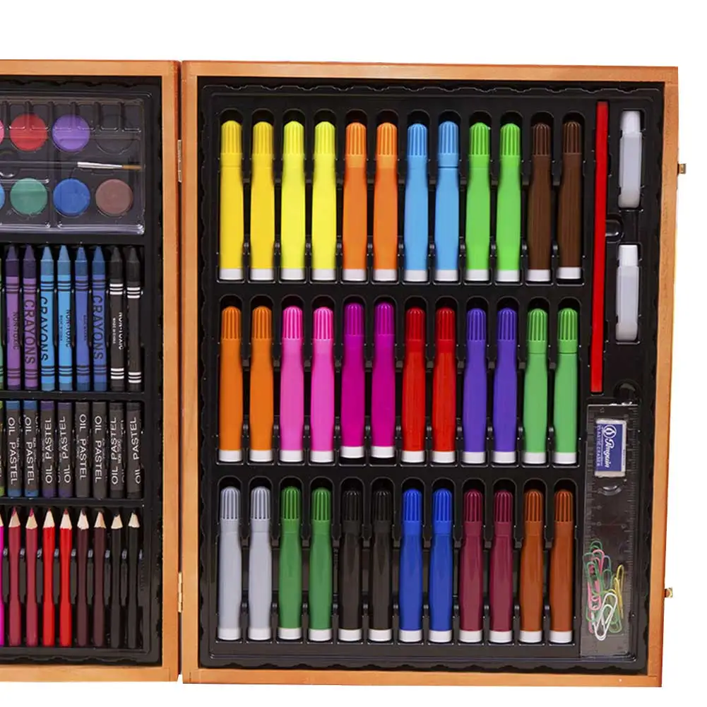 Caixas de Pintura Papelaria das Crianças Desenho Canetas Definir Crianças Presentes Aquarela Caneta Conjunto Pintura Aprendizagem Kit 150 Pçs Mod. 108476 6 Brinquedos p/ desenhar