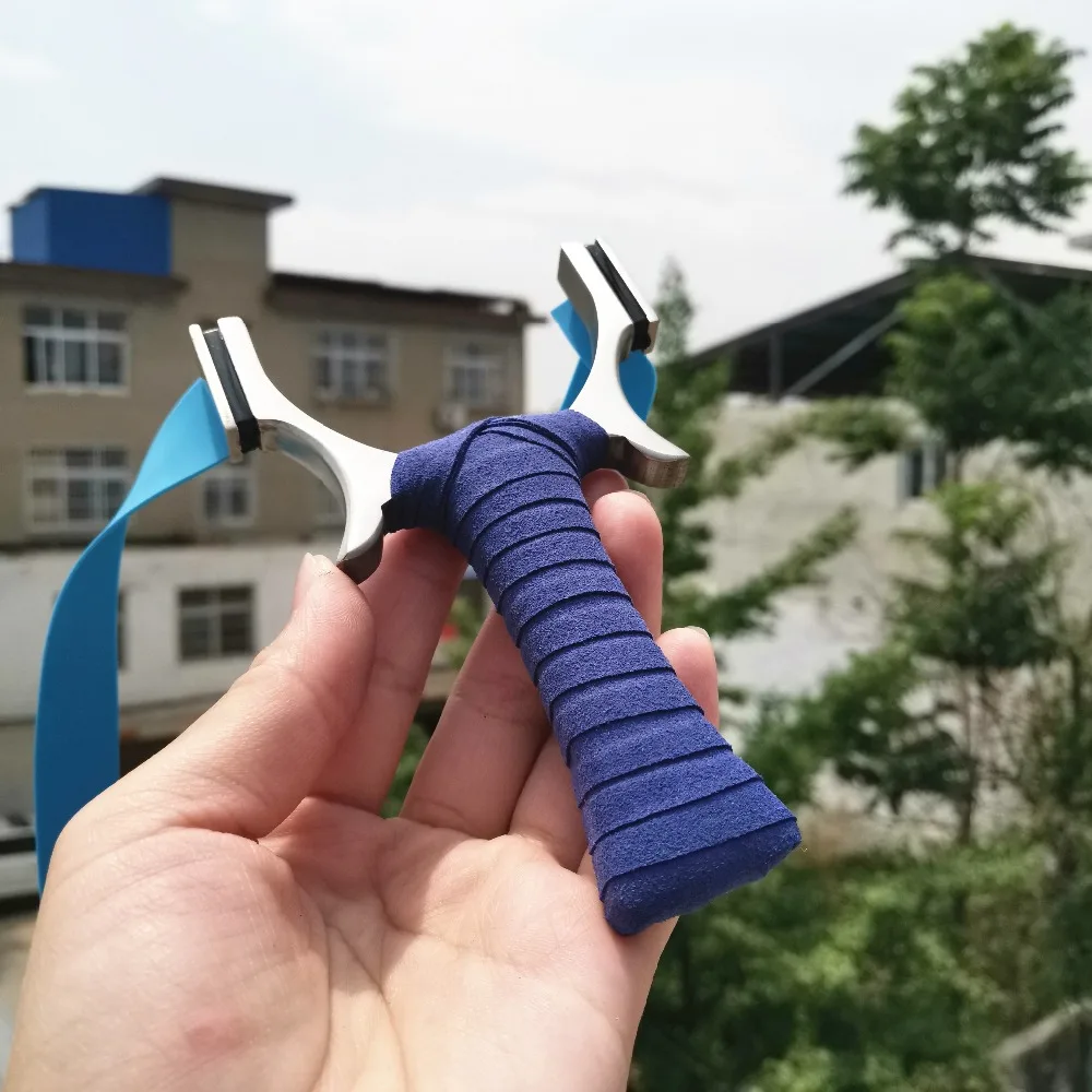 Точная Охота Sling Shot из нержавеющей стали плоская Рогатка c резиновой лентой