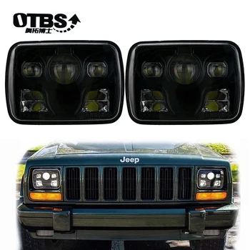 

OTBS 2 Pcs 5x7 Projector 7x6 LED Headlight Bulb Set Kit Sealed Beam DOT Off Road 6000K Headlamp Light for Jeep Cherokee XJ