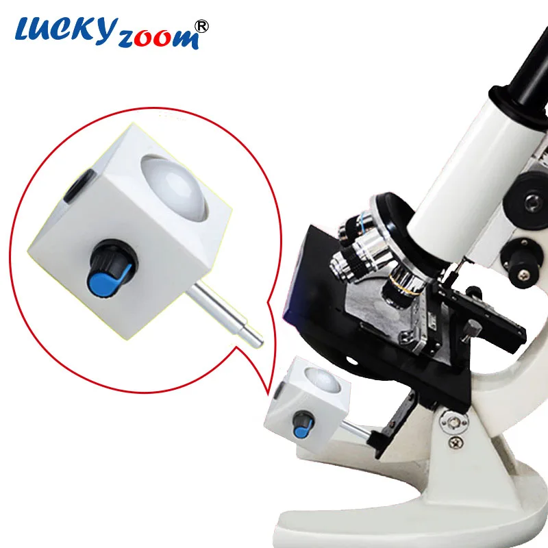 

Luckyzoom Cold XSP Biological Microscope LED Light Durable Adjustable 5 Lamp Beads Student Microscopio Illuminator Frosted Lens