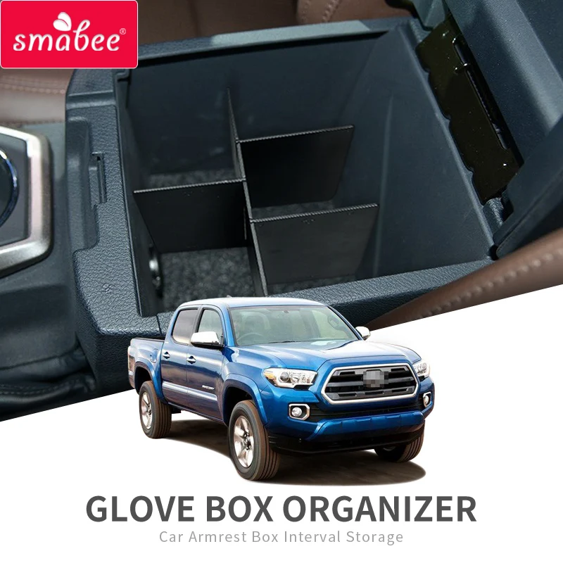 

Smabee автомобильный подлокотник коробка интервал хранения для Марка Toyota Tacoma 2016-2019 консоль для хранения Tidying Box Черный центральный ящик для хранения черный