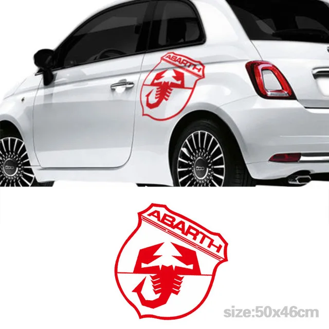 Автомобильные 2 шт для Fiat 500 Abarth боковые автомобильные большие наклейки на автомобиль с графикой, DA-A45 для стайлинга автомобилей