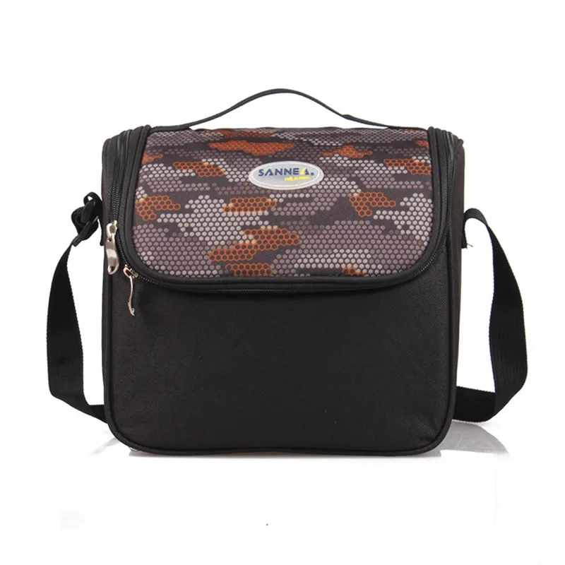 SANNE кулер сумки 6L Термальность для обеда сумка для льда Пикник мешки для хранения 600D Оксфорд PEVA Фольга Складная крышка для еды сумки черного цвета - Цвет: Hexagon black