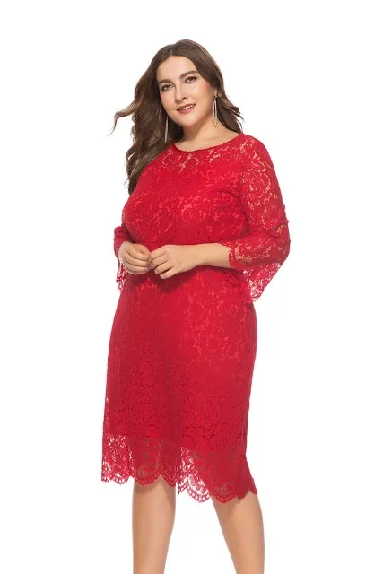 MisShow черное коктейльное платье размера плюс 3/4 рукав короткое официальное вечернее платье дешевые женские платья длиной до колен Элегантные модные коктейльные платья - Цвет: Red