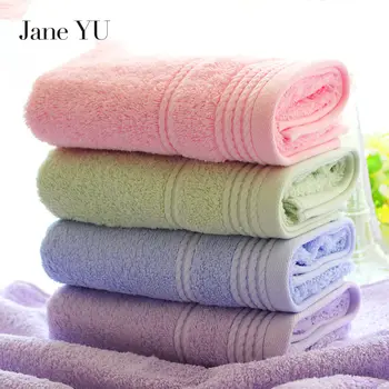 

JaneYU 2019 4Pieces/Lot 72*34cm 100% Cotton Face Towel For Adults Bathroom Super Absorbent Thick Towels Adulets Face Towel