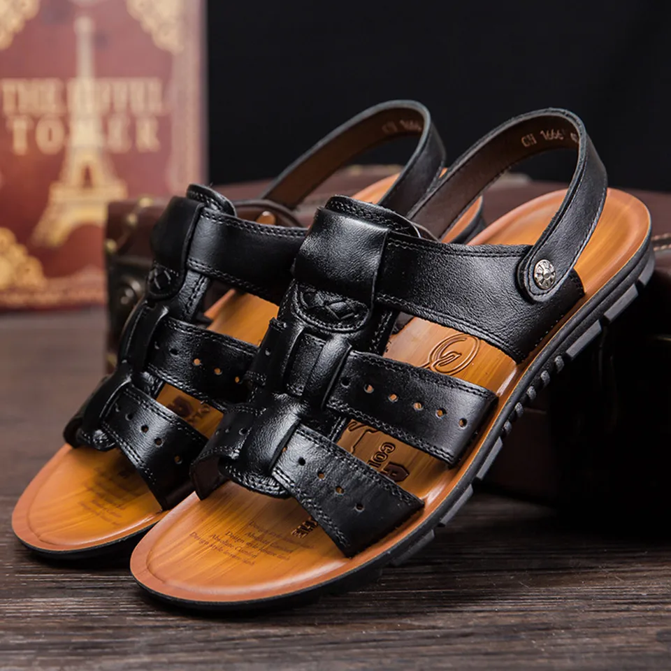 crocs leather sandals