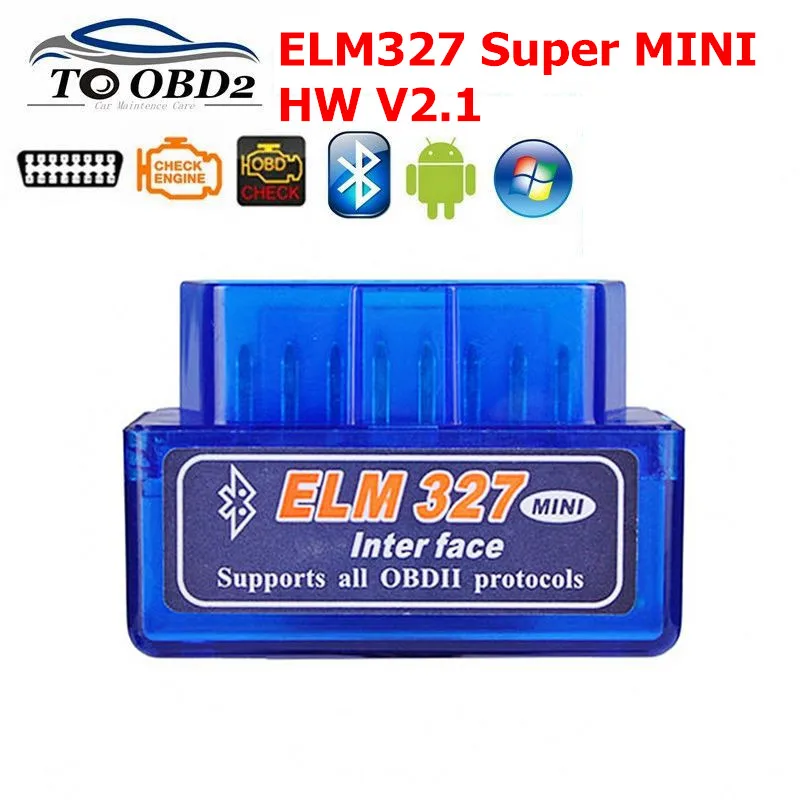ELM327 Bluetooth Super Mini V2.1 OBD II автомобильный диагностический инструмент для Android ELM 327 2 1