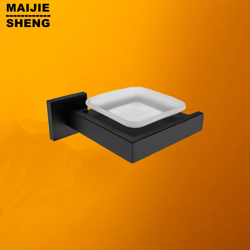 Black Stainless steel bathroom soap dishes bathroom soap holder shelf