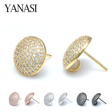 1 пара, 12 мм, 14 мм, крючки для сережек, аксессуары для ювелирных изделий, классические круглые полностью из циркония, серьги для женщин, изготовление ювелирных изделий