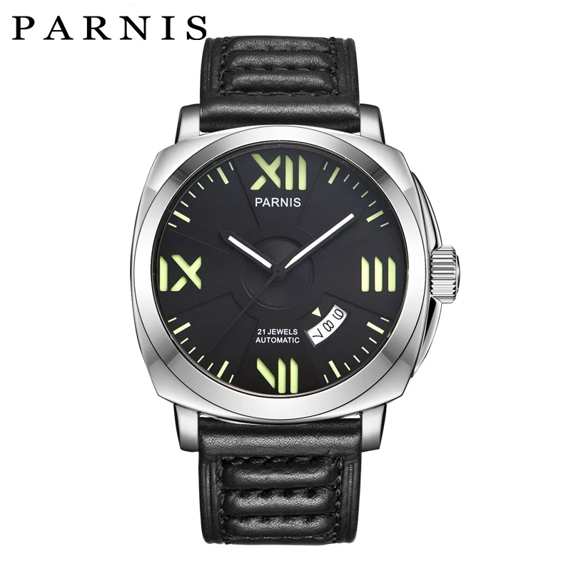 

Mechanical Watches 2017 New 44mm Parnis 21 Jewels Miyota Movement Roman Numneral Luminous 100m Waterproof Automatic Watch Men