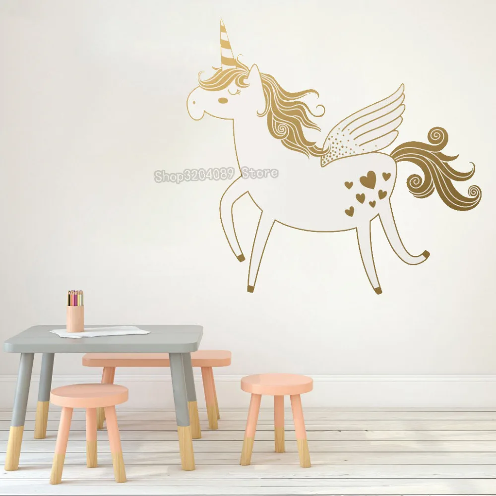 Unicorn Wall Stickers Bedroom Removable Nursery Decals Living Room
