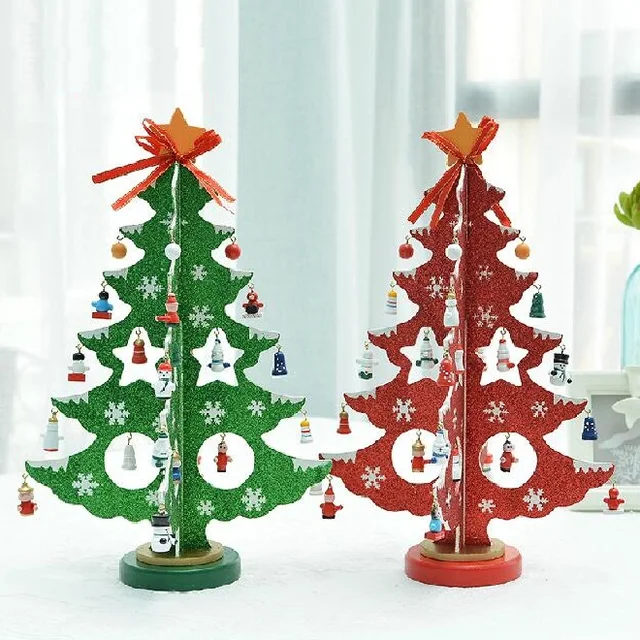 free shipping xmas gift table decoration wood christmas tree with ornament for xmas furnishing - Wooden Christmas Table Decorations free shipping xmas gift table decoration wood christmas tree with ornament for xmas furnishing - Wooden Christmas Table Decorations