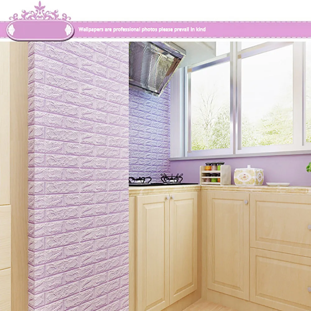 

70x38.5cm self adhesive wallpapers DIY 3D Brick PE Foam Wallpaper Panels Room Decal Stone Decoration Embossed d90417